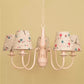 Tapered Shade Nursing Room Chandelier Metallic Kids Suspension Light in Pink Finish Clearhalo 'Ceiling Lights' 'Chandeliers' Lighting' options 66954