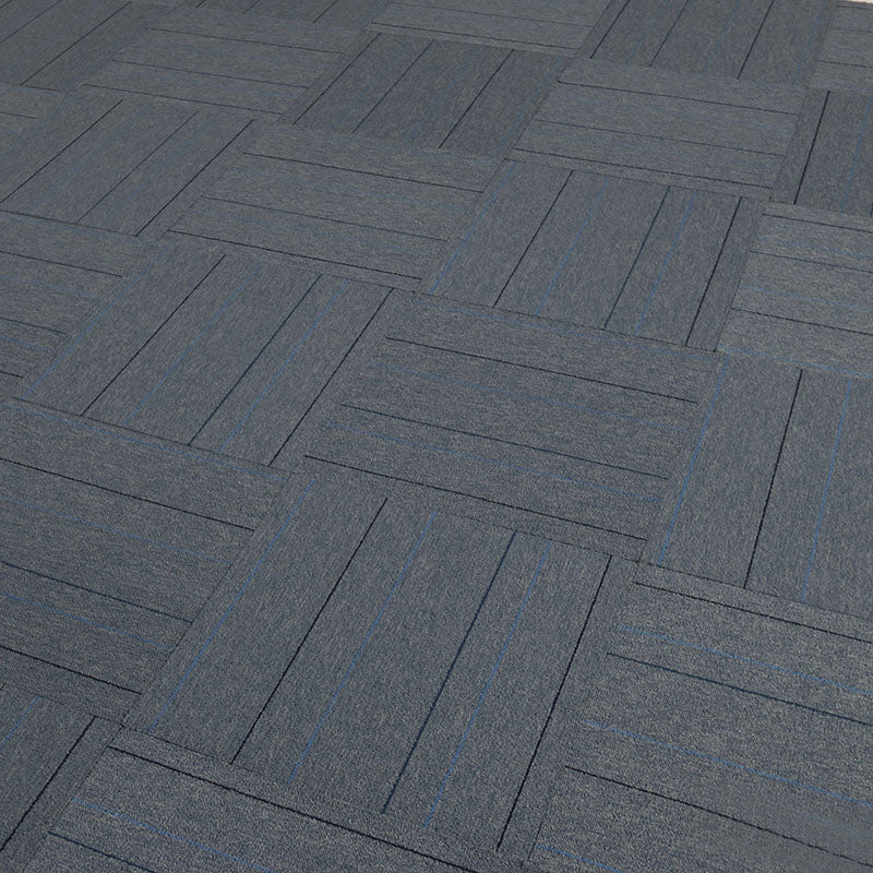 Carpet Tile Non-Skid Fade Resistant Geometry Self-Stick Carpet Tiles Living Room Black-Gray Clearhalo 'Carpet Tiles & Carpet Squares' 'carpet_tiles_carpet_squares' 'Flooring 'Home Improvement' 'home_improvement' 'home_improvement_carpet_tiles_carpet_squares' Walls and Ceiling' 6695469