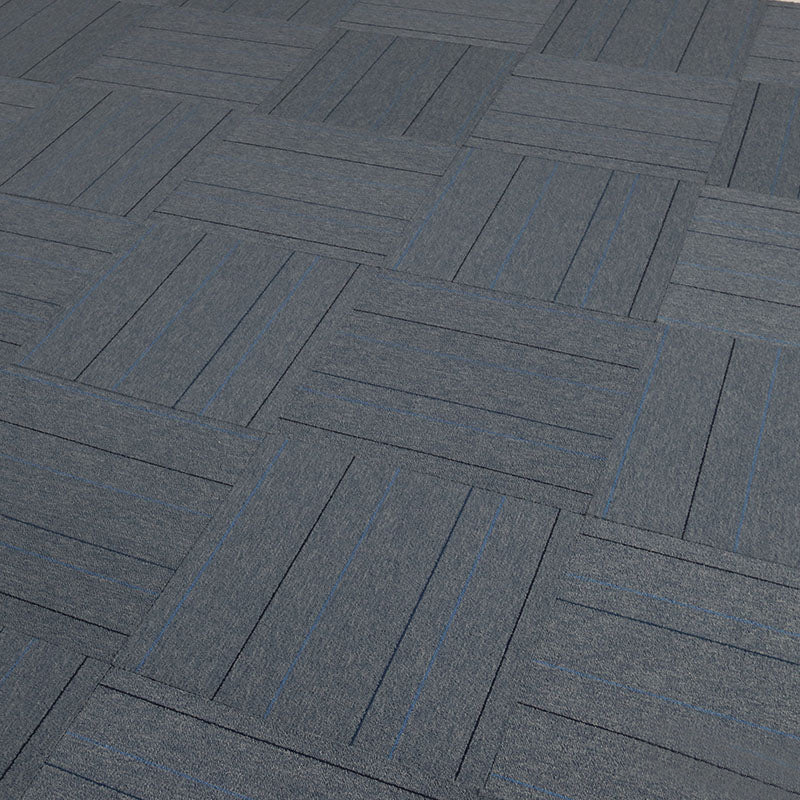 Carpet Tile Non-Skid Fade Resistant Geometry Self-Stick Carpet Tiles Living Room Black-Gray Clearhalo 'Carpet Tiles & Carpet Squares' 'carpet_tiles_carpet_squares' 'Flooring 'Home Improvement' 'home_improvement' 'home_improvement_carpet_tiles_carpet_squares' Walls and Ceiling' 6695469