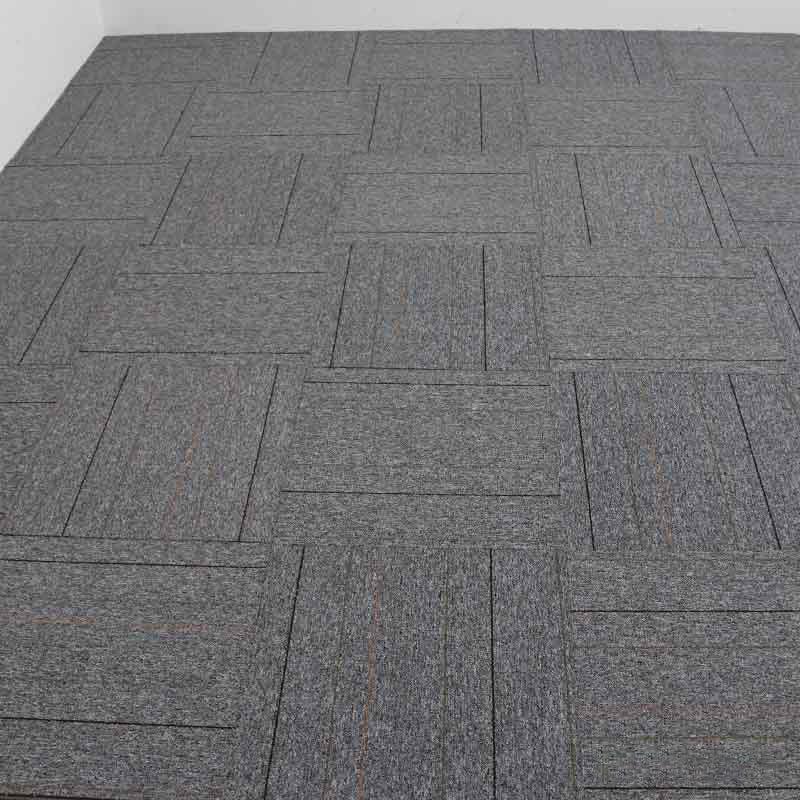 Carpet Tile Non-Skid Fade Resistant Geometry Loose Lay Carpet Tiles Living Room Dark Gray Clearhalo 'Carpet Tiles & Carpet Squares' 'carpet_tiles_carpet_squares' 'Flooring 'Home Improvement' 'home_improvement' 'home_improvement_carpet_tiles_carpet_squares' Walls and Ceiling' 6695492