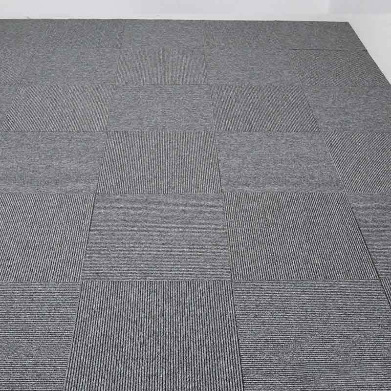 Carpet Tile Non-Skid Fade Resistant Geometry Loose Lay Carpet Tiles Living Room Black-Gray Clearhalo 'Carpet Tiles & Carpet Squares' 'carpet_tiles_carpet_squares' 'Flooring 'Home Improvement' 'home_improvement' 'home_improvement_carpet_tiles_carpet_squares' Walls and Ceiling' 6695494