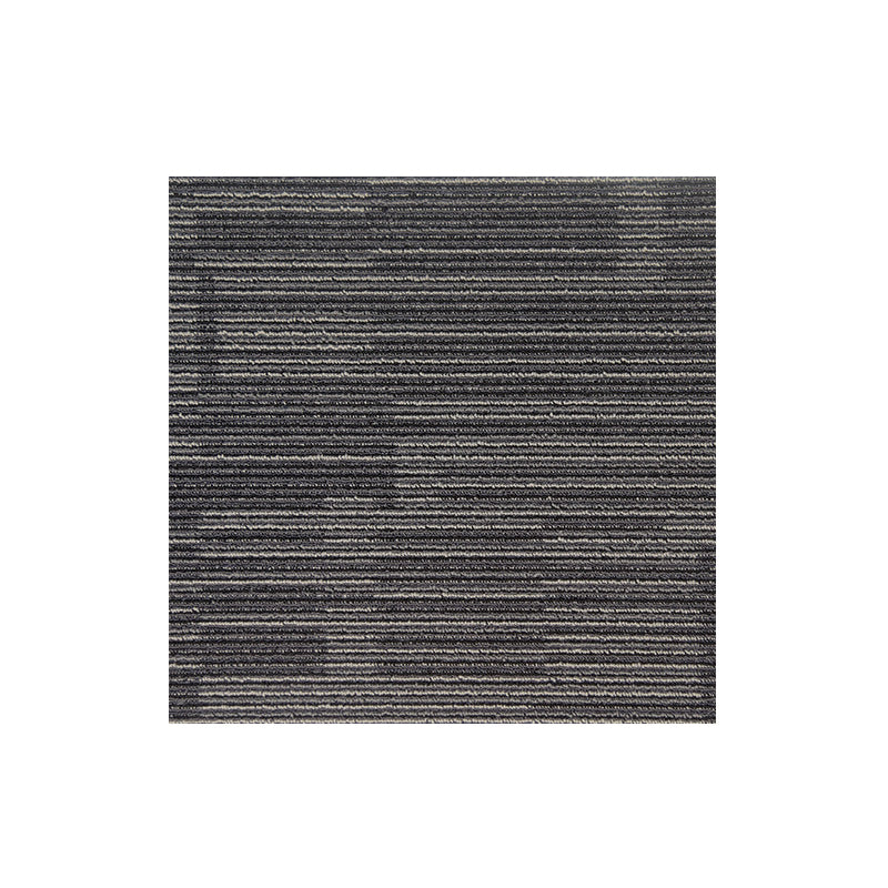 Carpet Tile Non-Skid Fade Resistant Striped Loose Lay Carpet Tiles Living Room Textured Black Clearhalo 'Carpet Tiles & Carpet Squares' 'carpet_tiles_carpet_squares' 'Flooring 'Home Improvement' 'home_improvement' 'home_improvement_carpet_tiles_carpet_squares' Walls and Ceiling' 6695505