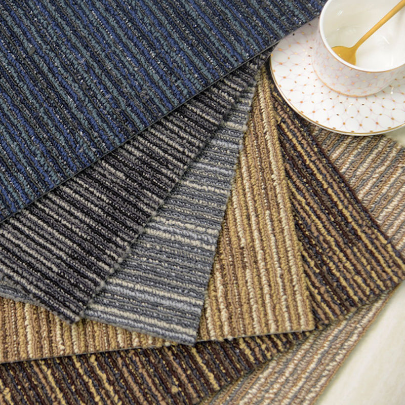 Carpet Tile Non-Skid Fade Resistant Striped Loose Lay Carpet Tiles ...