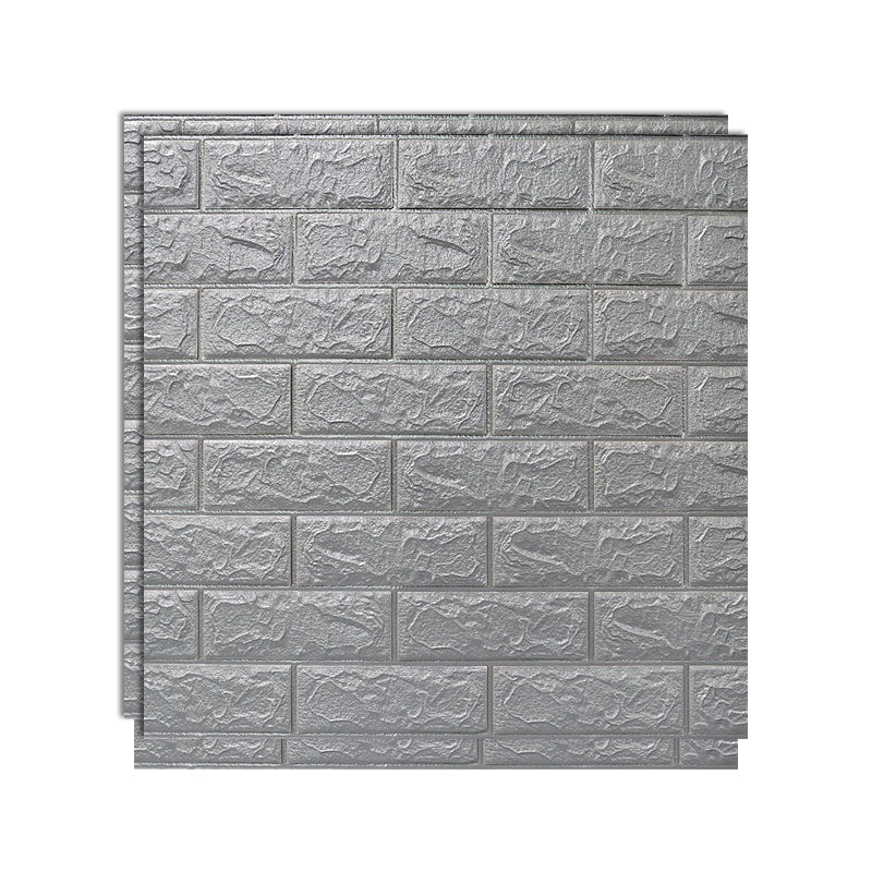 3D Embossed Wall Panel Colorful Waterproof Foam Indoor Wall Tile Silver Gray Clearhalo 'Flooring 'Home Improvement' 'home_improvement' 'home_improvement_wall_paneling' 'Wall Paneling' 'wall_paneling' 'Walls & Ceilings' Walls and Ceiling' 6695736