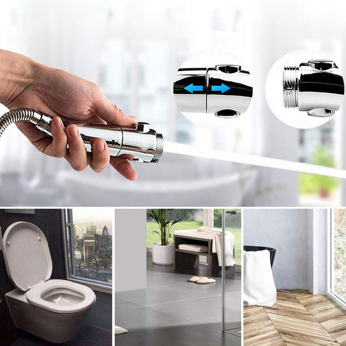 Contemporary Handheld Shower Head Silver 3-Spray Patterns Wall-Mount Showerhead Clearhalo 'Bathroom Remodel & Bathroom Fixtures' 'Home Improvement' 'home_improvement' 'home_improvement_shower_heads' 'Shower Heads' 'shower_heads' 'Showers & Bathtubs Plumbing' 'Showers & Bathtubs' 6696056