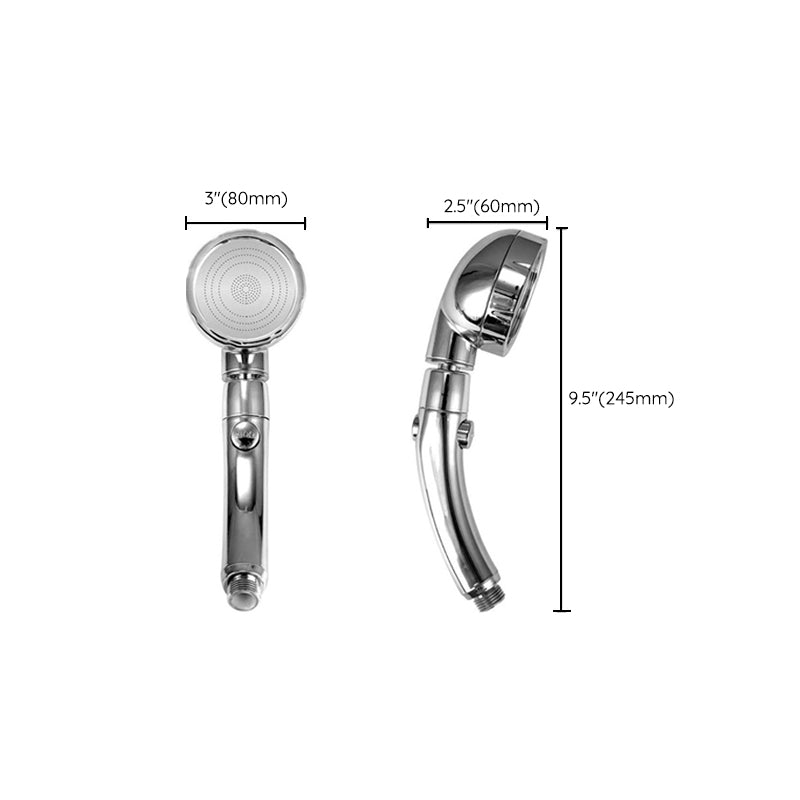 Contemporary Handheld Shower Head Silver 3-Spray Patterns Wall-Mount Showerhead Clearhalo 'Bathroom Remodel & Bathroom Fixtures' 'Home Improvement' 'home_improvement' 'home_improvement_shower_heads' 'Shower Heads' 'shower_heads' 'Showers & Bathtubs Plumbing' 'Showers & Bathtubs' 6696058