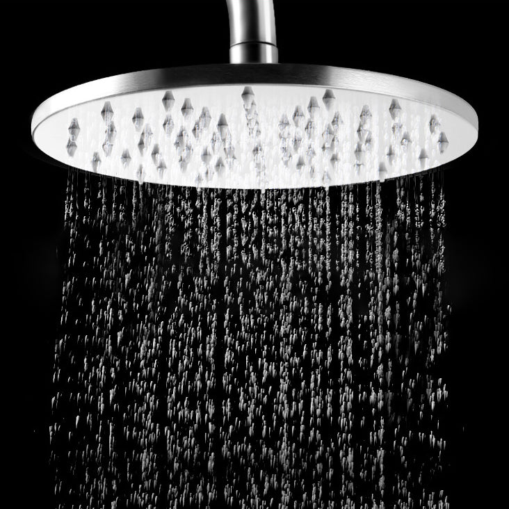 Stainless Steel Fixed Shower Head in Silver H2Okinetic Technology Showerhead Clearhalo 'Bathroom Remodel & Bathroom Fixtures' 'Home Improvement' 'home_improvement' 'home_improvement_shower_heads' 'Shower Heads' 'shower_heads' 'Showers & Bathtubs Plumbing' 'Showers & Bathtubs' 6696084
