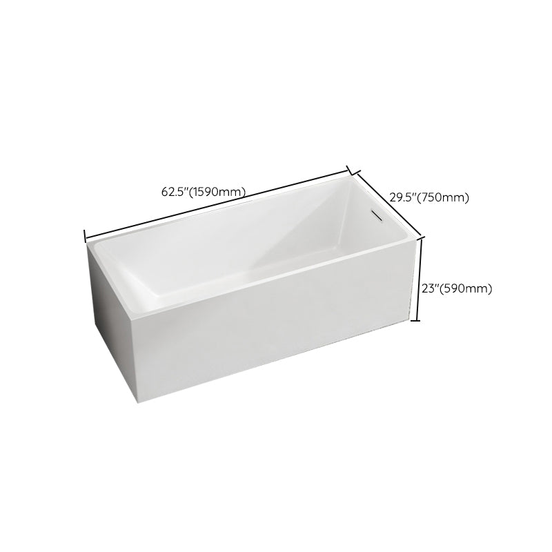 Modern Style Freestanding Bath Tub Stone Bathtub with Overflow Trim Clearhalo 'Bathroom Remodel & Bathroom Fixtures' 'Bathtubs' 'Home Improvement' 'home_improvement' 'home_improvement_bathtubs' 'Showers & Bathtubs' 6697007