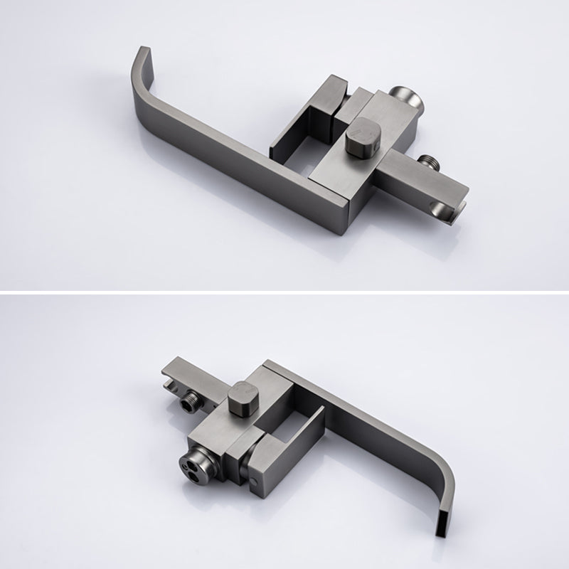 Floor Mounted Metal Freestanding Tub Filler Swivel Freestanding Faucet with Spray Gun Clearhalo 'Bathroom Remodel & Bathroom Fixtures' 'Bathtub Faucets' 'bathtub_faucets' 'Home Improvement' 'home_improvement' 'home_improvement_bathtub_faucets' 6697471