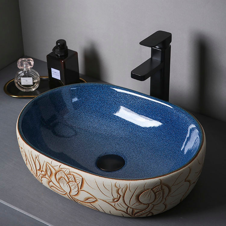 Porcelain Trough Bathroom Sink Modern Circular Trough Bathroom Sink Clearhalo 'Bathroom Remodel & Bathroom Fixtures' 'Bathroom Sinks & Faucet Components' 'Bathroom Sinks' 'bathroom_sink' 'Home Improvement' 'home_improvement' 'home_improvement_bathroom_sink' 6697477