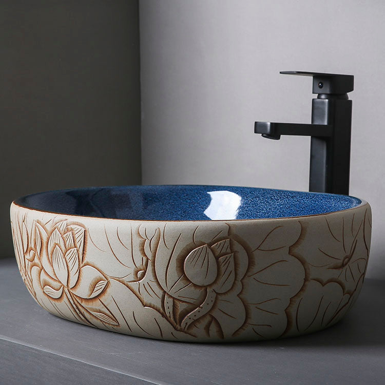 Porcelain Trough Bathroom Sink Modern Circular Trough Bathroom Sink Clearhalo 'Bathroom Remodel & Bathroom Fixtures' 'Bathroom Sinks & Faucet Components' 'Bathroom Sinks' 'bathroom_sink' 'Home Improvement' 'home_improvement' 'home_improvement_bathroom_sink' 6697480