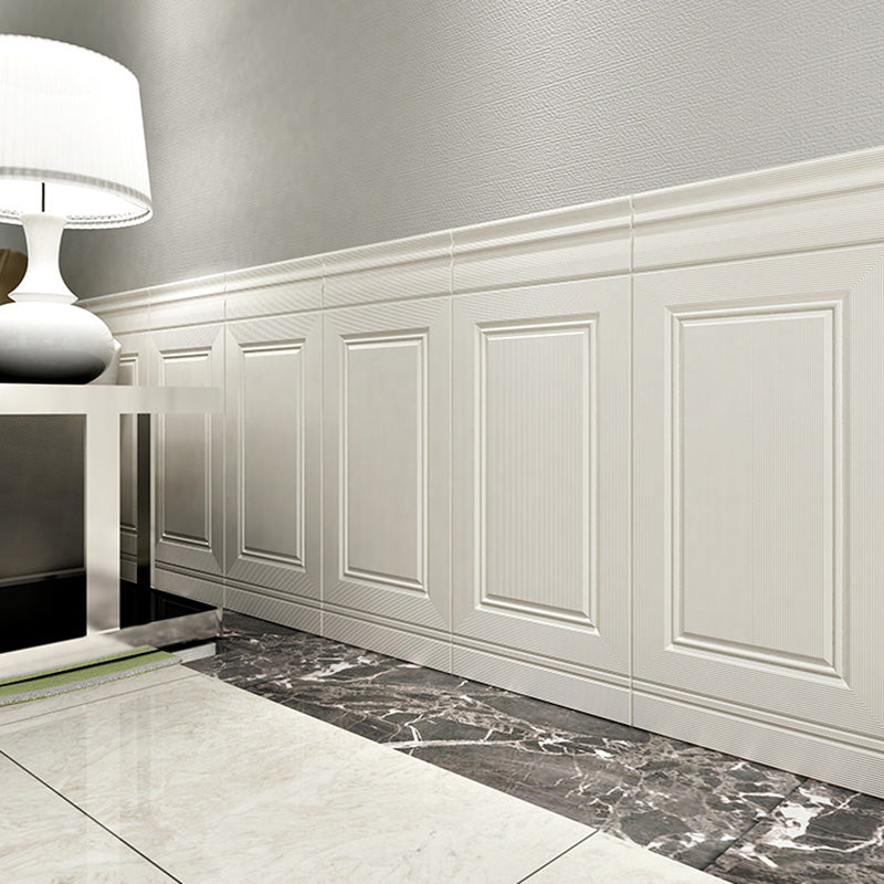 Modern Style Interior Wall Paneling Peel and Stick Geometric Texture Wall Paneling White 30.3" 50-Piece Set Clearhalo 'Flooring 'Home Improvement' 'home_improvement' 'home_improvement_wall_paneling' 'Wall Paneling' 'wall_paneling' 'Walls & Ceilings' Walls and Ceiling' 6697526