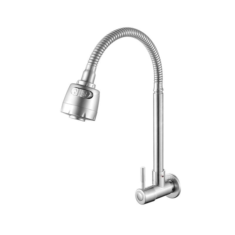 Modern Bridge Faucet 304 Stainless Steel Knob Handle Swivel Spout Wall Mounted Faucet Right Handle Universal Faucet Clearhalo 'Home Improvement' 'home_improvement' 'home_improvement_kitchen_faucets' 'Kitchen Faucets' 'Kitchen Remodel & Kitchen Fixtures' 'Kitchen Sinks & Faucet Components' 'kitchen_faucets' 6697557