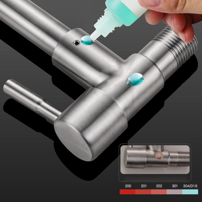 Modern Bridge Faucet 304 Stainless Steel Knob Handle Swivel Spout Wall Mounted Faucet Clearhalo 'Home Improvement' 'home_improvement' 'home_improvement_kitchen_faucets' 'Kitchen Faucets' 'Kitchen Remodel & Kitchen Fixtures' 'Kitchen Sinks & Faucet Components' 'kitchen_faucets' 6697563