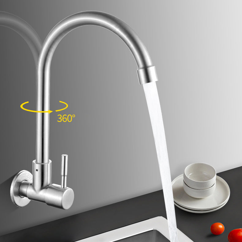Modern Bridge Faucet 304 Stainless Steel Knob Handle Swivel Spout Wall Mounted Faucet Clearhalo 'Home Improvement' 'home_improvement' 'home_improvement_kitchen_faucets' 'Kitchen Faucets' 'Kitchen Remodel & Kitchen Fixtures' 'Kitchen Sinks & Faucet Components' 'kitchen_faucets' 6697565