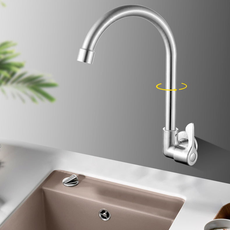 Modern Bridge Faucet 304 Stainless Steel Knob Handle Swivel Spout Wall Mounted Faucet Clearhalo 'Home Improvement' 'home_improvement' 'home_improvement_kitchen_faucets' 'Kitchen Faucets' 'Kitchen Remodel & Kitchen Fixtures' 'Kitchen Sinks & Faucet Components' 'kitchen_faucets' 6697569