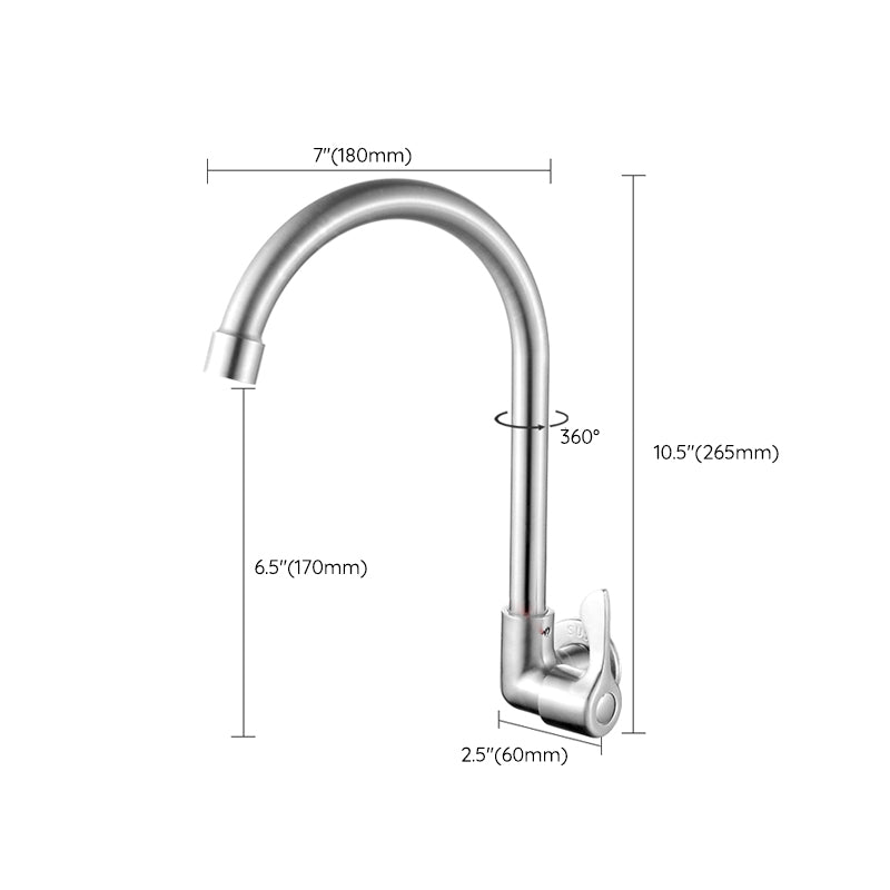Modern Bridge Faucet 304 Stainless Steel Knob Handle Swivel Spout Wall Mounted Faucet Clearhalo 'Home Improvement' 'home_improvement' 'home_improvement_kitchen_faucets' 'Kitchen Faucets' 'Kitchen Remodel & Kitchen Fixtures' 'Kitchen Sinks & Faucet Components' 'kitchen_faucets' 6697573