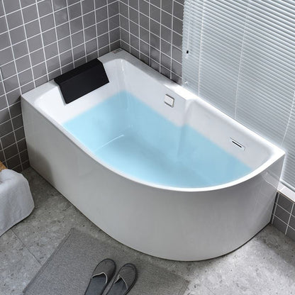 Modern Corner Acrylic Bathtub Back to Wall Bathtub with Drain and Massage Device Tub Only Tub Clearhalo 'Bathroom Remodel & Bathroom Fixtures' 'Bathtubs' 'Home Improvement' 'home_improvement' 'home_improvement_bathtubs' 'Showers & Bathtubs' 6708069