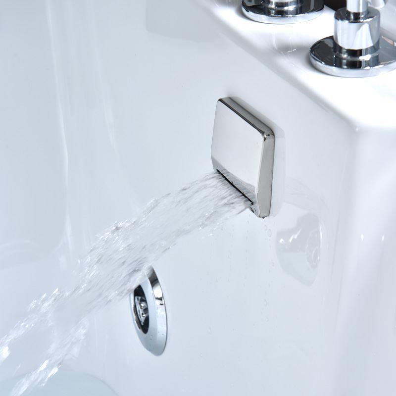 Modern Corner Acrylic Bathtub Back to Wall Bathtub with Drain and Massage Device Clearhalo 'Bathroom Remodel & Bathroom Fixtures' 'Bathtubs' 'Home Improvement' 'home_improvement' 'home_improvement_bathtubs' 'Showers & Bathtubs' 6708073