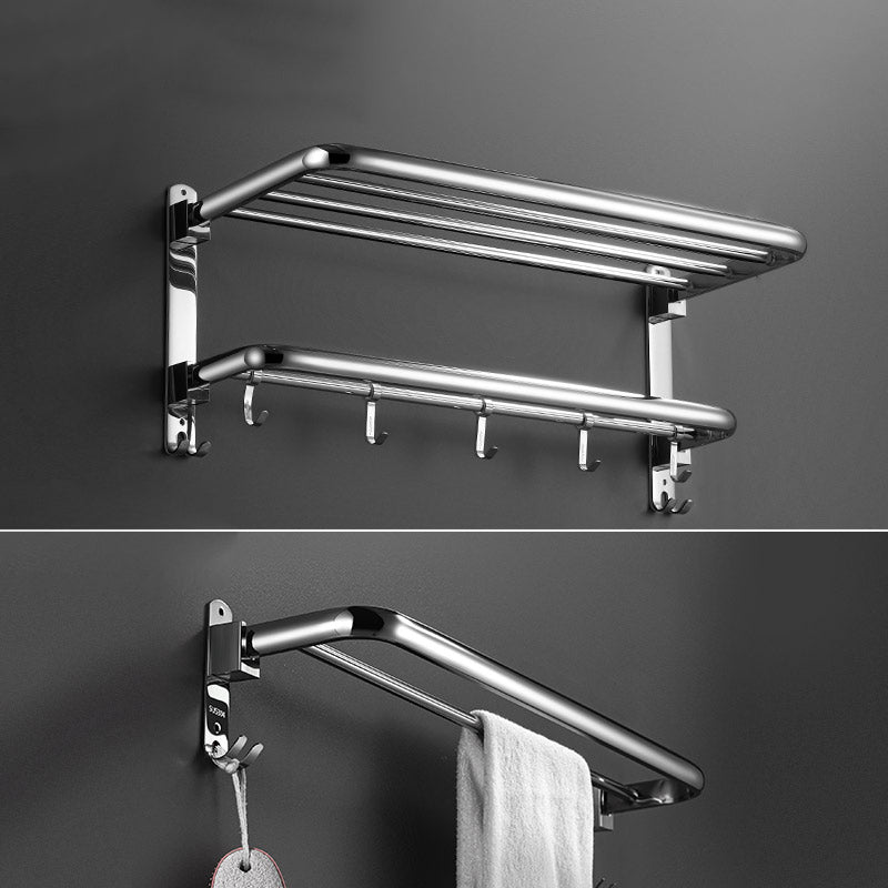 Modern Stainless Steel Towel Bar Bath Shelf Bathroom Accessory Set 2-Piece Set (31.5"L Tower Holders) Clearhalo 'Bathroom Hardware Sets' 'Bathroom Hardware' 'Bathroom Remodel & Bathroom Fixtures' 'bathroom_hardware_sets' 'Home Improvement' 'home_improvement' 'home_improvement_bathroom_hardware_sets' 6708872