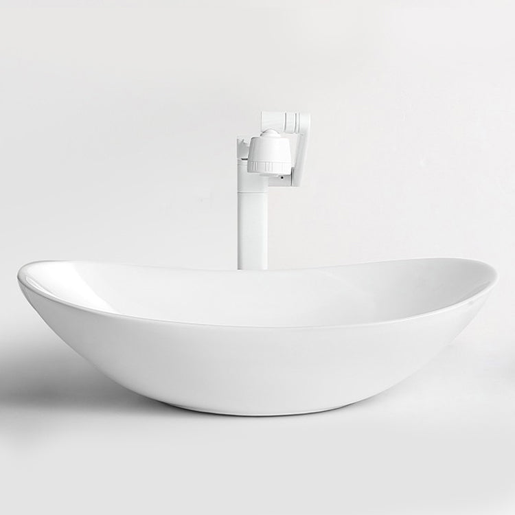 White Trough Bathroom Sink Modern Porcelain Trough Bathroom Sink Clearhalo 'Bathroom Remodel & Bathroom Fixtures' 'Bathroom Sinks & Faucet Components' 'Bathroom Sinks' 'bathroom_sink' 'Home Improvement' 'home_improvement' 'home_improvement_bathroom_sink' 6712883