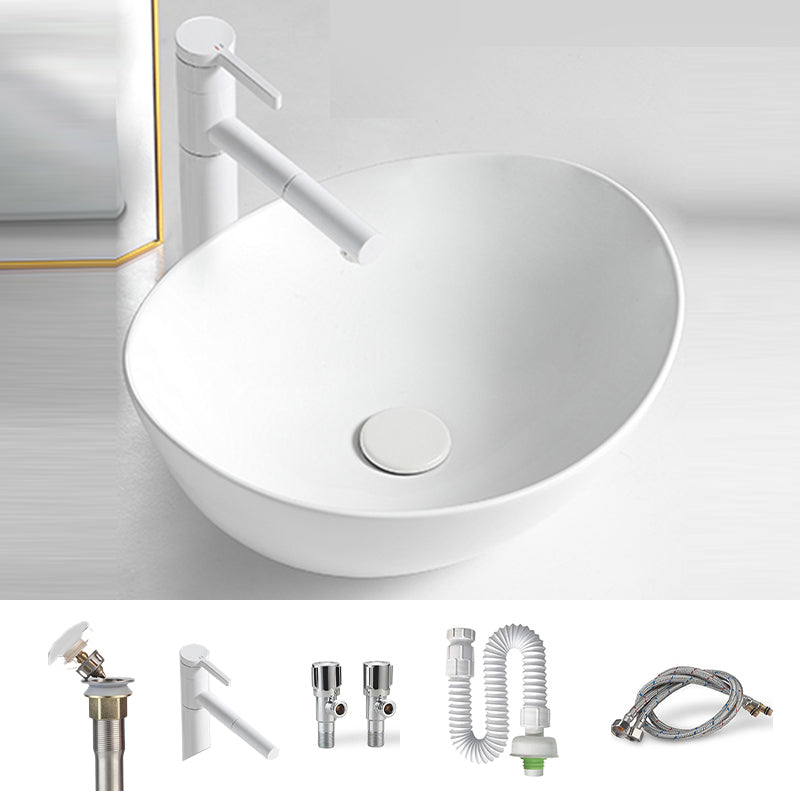 White Trough Bathroom Sink Modern Porcelain Trough Bathroom Sink 18"L x 15"W x 7"H Sink with Faucet Clearhalo 'Bathroom Remodel & Bathroom Fixtures' 'Bathroom Sinks & Faucet Components' 'Bathroom Sinks' 'bathroom_sink' 'Home Improvement' 'home_improvement' 'home_improvement_bathroom_sink' 6712888