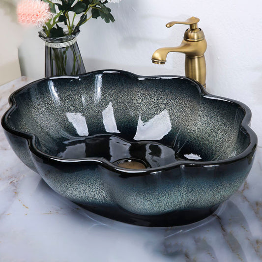 Traditional Vessel Bathroom Sink Specialty Vitreous China with Faucet Vessel Sink Clearhalo 'Bathroom Remodel & Bathroom Fixtures' 'Bathroom Sinks & Faucet Components' 'Bathroom Sinks' 'bathroom_sink' 'Home Improvement' 'home_improvement' 'home_improvement_bathroom_sink' 6712911