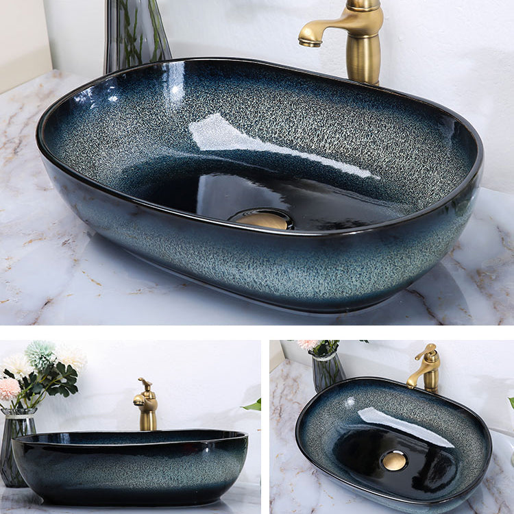 Traditional Vessel Bathroom Sink Specialty Vitreous China with Faucet Vessel Sink Clearhalo 'Bathroom Remodel & Bathroom Fixtures' 'Bathroom Sinks & Faucet Components' 'Bathroom Sinks' 'bathroom_sink' 'Home Improvement' 'home_improvement' 'home_improvement_bathroom_sink' 6712928