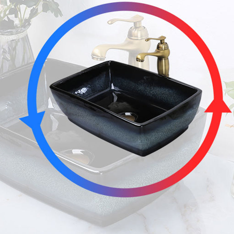 Traditional Vessel Bathroom Sink Specialty Vitreous China with Faucet Vessel Sink Clearhalo 'Bathroom Remodel & Bathroom Fixtures' 'Bathroom Sinks & Faucet Components' 'Bathroom Sinks' 'bathroom_sink' 'Home Improvement' 'home_improvement' 'home_improvement_bathroom_sink' 6712932