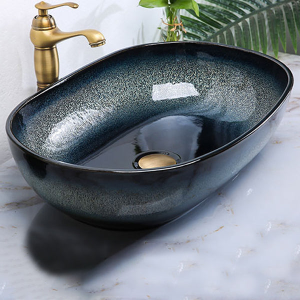 Traditional Vessel Bathroom Sink Specialty Vitreous China with Faucet Vessel Sink Clearhalo 'Bathroom Remodel & Bathroom Fixtures' 'Bathroom Sinks & Faucet Components' 'Bathroom Sinks' 'bathroom_sink' 'Home Improvement' 'home_improvement' 'home_improvement_bathroom_sink' 6712934