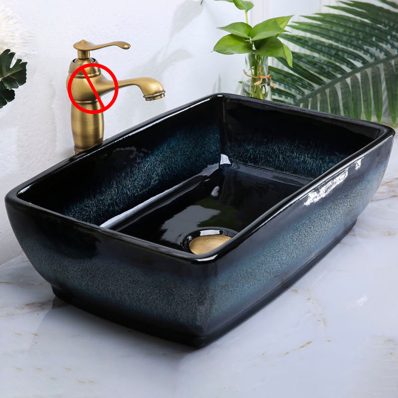 Traditional Vessel Bathroom Sink Specialty Vitreous China with Faucet Vessel Sink 19"L x 13"W x 6"H Sink Clearhalo 'Bathroom Remodel & Bathroom Fixtures' 'Bathroom Sinks & Faucet Components' 'Bathroom Sinks' 'bathroom_sink' 'Home Improvement' 'home_improvement' 'home_improvement_bathroom_sink' 6712936