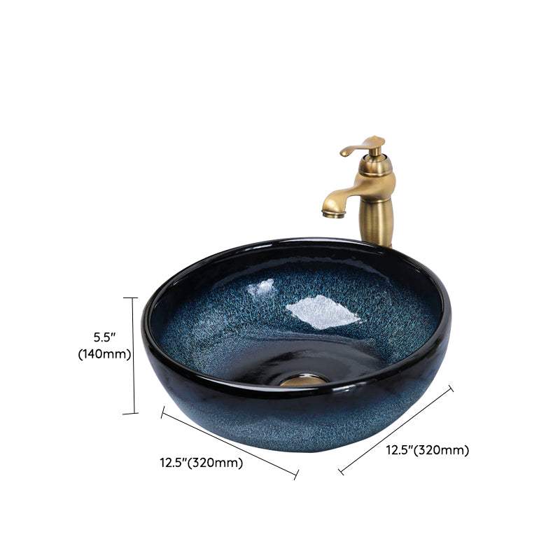 Traditional Vessel Bathroom Sink Specialty Vitreous China with Faucet Vessel Sink Clearhalo 'Bathroom Remodel & Bathroom Fixtures' 'Bathroom Sinks & Faucet Components' 'Bathroom Sinks' 'bathroom_sink' 'Home Improvement' 'home_improvement' 'home_improvement_bathroom_sink' 6712938