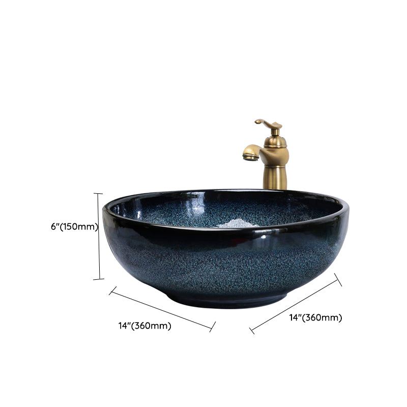 Traditional Vessel Bathroom Sink Specialty Vitreous China with Faucet Vessel Sink Clearhalo 'Bathroom Remodel & Bathroom Fixtures' 'Bathroom Sinks & Faucet Components' 'Bathroom Sinks' 'bathroom_sink' 'Home Improvement' 'home_improvement' 'home_improvement_bathroom_sink' 6712939