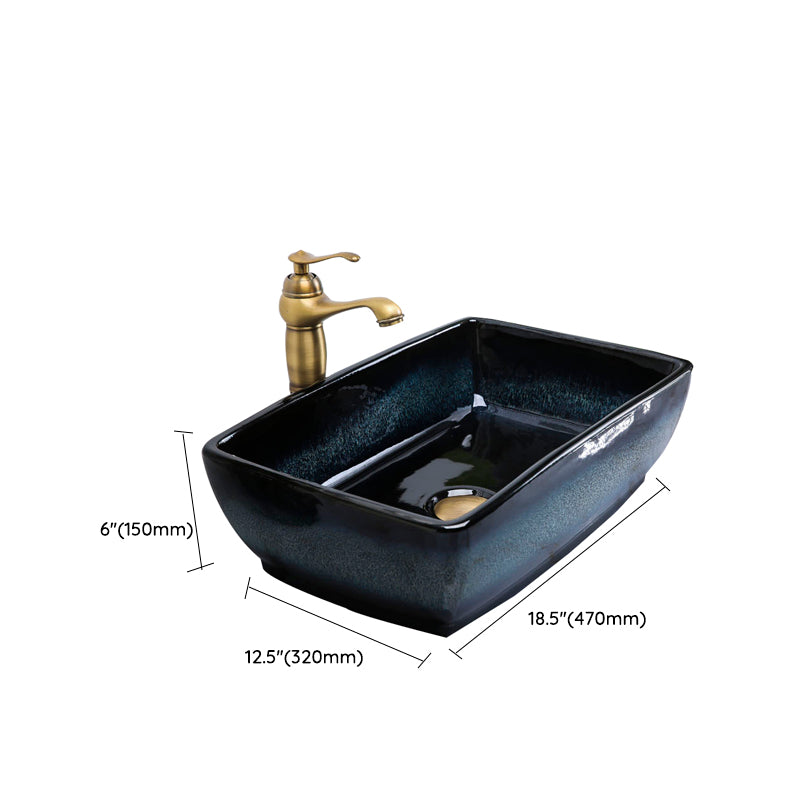 Traditional Vessel Bathroom Sink Specialty Vitreous China with Faucet Vessel Sink Clearhalo 'Bathroom Remodel & Bathroom Fixtures' 'Bathroom Sinks & Faucet Components' 'Bathroom Sinks' 'bathroom_sink' 'Home Improvement' 'home_improvement' 'home_improvement_bathroom_sink' 6712942