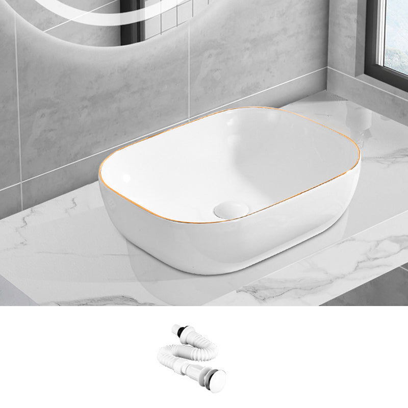 Modern Vessel Lavatory Sink Porcelain Oval Shut-Off Valve Included Vessel 20"L x 16"W x 5"H Sink Clearhalo 'Bathroom Remodel & Bathroom Fixtures' 'Bathroom Sinks & Faucet Components' 'Bathroom Sinks' 'bathroom_sink' 'Home Improvement' 'home_improvement' 'home_improvement_bathroom_sink' 6712946
