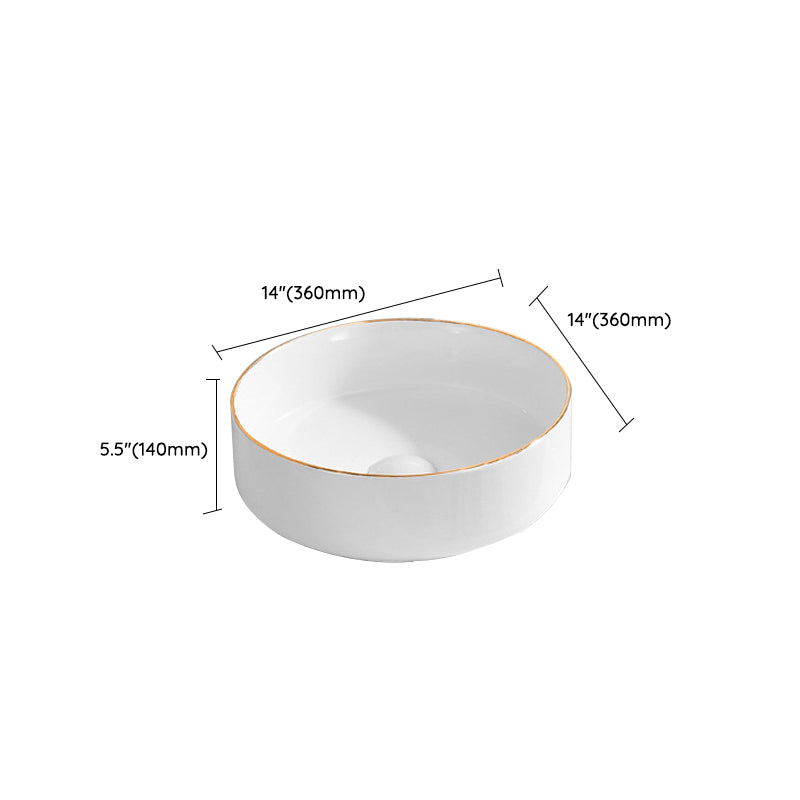 Modern Vessel Lavatory Sink Porcelain Oval Shut-Off Valve Included Vessel Clearhalo 'Bathroom Remodel & Bathroom Fixtures' 'Bathroom Sinks & Faucet Components' 'Bathroom Sinks' 'bathroom_sink' 'Home Improvement' 'home_improvement' 'home_improvement_bathroom_sink' 6712970