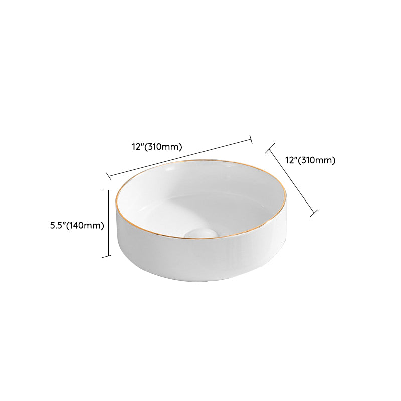 Modern Vessel Lavatory Sink Porcelain Oval Shut-Off Valve Included Vessel Clearhalo 'Bathroom Remodel & Bathroom Fixtures' 'Bathroom Sinks & Faucet Components' 'Bathroom Sinks' 'bathroom_sink' 'Home Improvement' 'home_improvement' 'home_improvement_bathroom_sink' 6712971