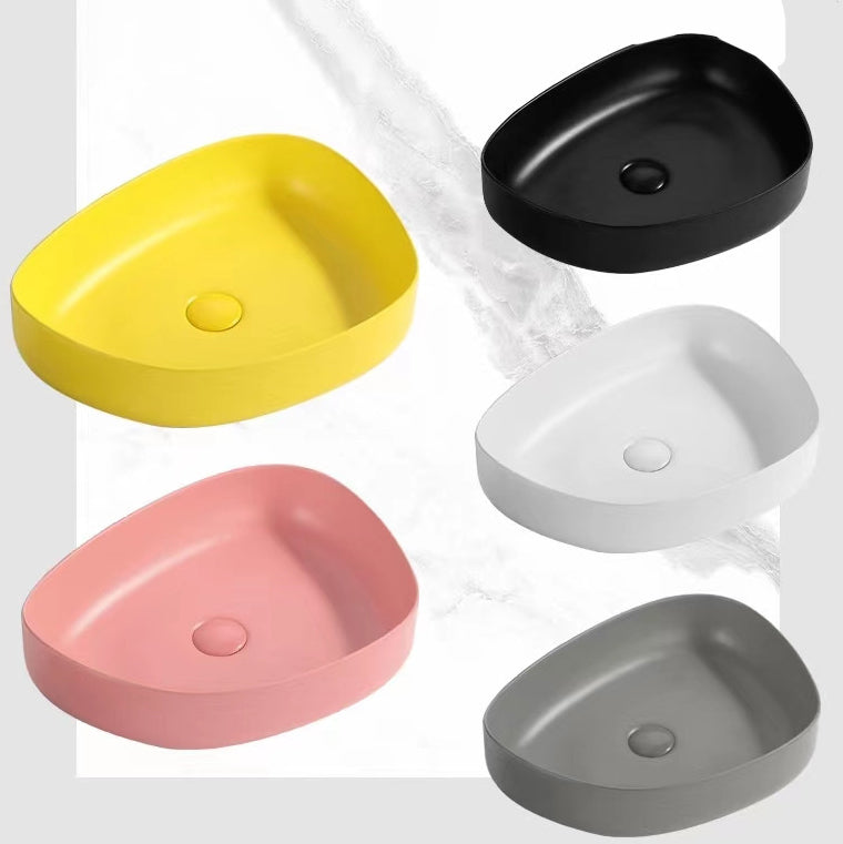 Contemporary Bathroom Sink Porcelain Specialty Vessel Bathroom Sink with Pop-Up Drain Clearhalo 'Bathroom Remodel & Bathroom Fixtures' 'Bathroom Sinks & Faucet Components' 'Bathroom Sinks' 'bathroom_sink' 'Home Improvement' 'home_improvement' 'home_improvement_bathroom_sink' 6713011