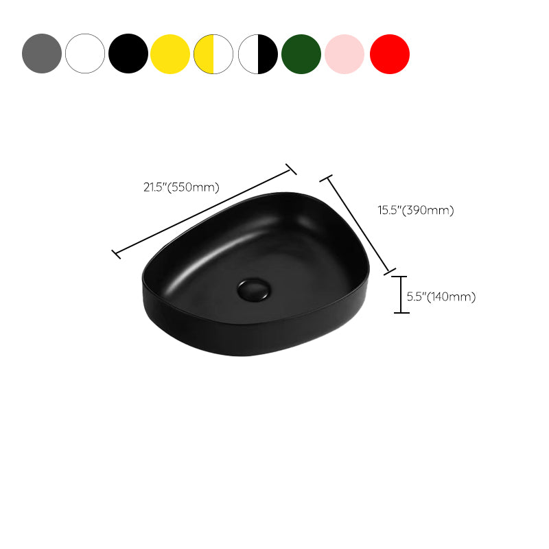 Contemporary Bathroom Sink Porcelain Specialty Vessel Bathroom Sink with Pop-Up Drain Clearhalo 'Bathroom Remodel & Bathroom Fixtures' 'Bathroom Sinks & Faucet Components' 'Bathroom Sinks' 'bathroom_sink' 'Home Improvement' 'home_improvement' 'home_improvement_bathroom_sink' 6713032