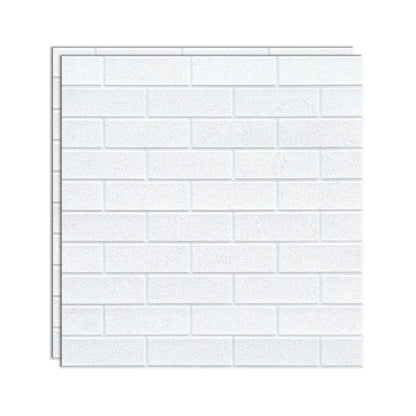 Industrial Wall Plank, 3D Brick Bathroom Wall Panels Set of 2 White Clearhalo 'Flooring 'Home Improvement' 'home_improvement' 'home_improvement_wall_paneling' 'Wall Paneling' 'wall_paneling' 'Walls & Ceilings' Walls and Ceiling' 6713201