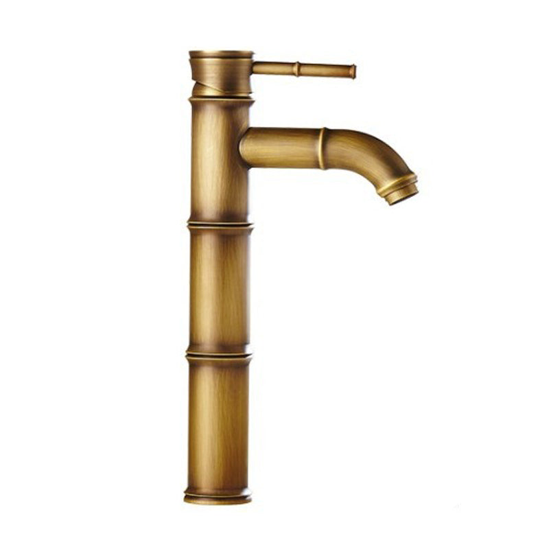 Farmhouse Brass Bathroom Faucet Lever Handle Faucet Single Hole Vessel Sink Faucet Clearhalo 'Bathroom Remodel & Bathroom Fixtures' 'Bathroom Sink Faucets' 'Bathroom Sinks & Faucet Components' 'bathroom_sink_faucets' 'Home Improvement' 'home_improvement' 'home_improvement_bathroom_sink_faucets' 6713218