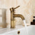 Farmhouse Brass Bathroom Faucet Lever Handle Faucet Single Hole Vessel Sink Faucet Bronze 8.2" Supply Lines Not Included Clearhalo 'Bathroom Remodel & Bathroom Fixtures' 'Bathroom Sink Faucets' 'Bathroom Sinks & Faucet Components' 'bathroom_sink_faucets' 'Home Improvement' 'home_improvement' 'home_improvement_bathroom_sink_faucets' 6713221