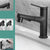 Modern Sink Faucet Solid Color Brass Centerset Lavatory Faucet for Bathroom Black Clearhalo 'Bathroom Remodel & Bathroom Fixtures' 'Bathroom Sink Faucets' 'Bathroom Sinks & Faucet Components' 'bathroom_sink_faucets' 'Home Improvement' 'home_improvement' 'home_improvement_bathroom_sink_faucets' 6713264