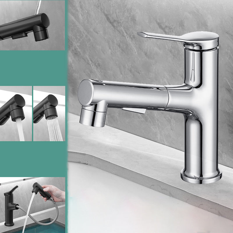Modern Sink Faucet Solid Color Brass Centerset Lavatory Faucet for Bathroom Clearhalo 'Bathroom Remodel & Bathroom Fixtures' 'Bathroom Sink Faucets' 'Bathroom Sinks & Faucet Components' 'bathroom_sink_faucets' 'Home Improvement' 'home_improvement' 'home_improvement_bathroom_sink_faucets' 6713267