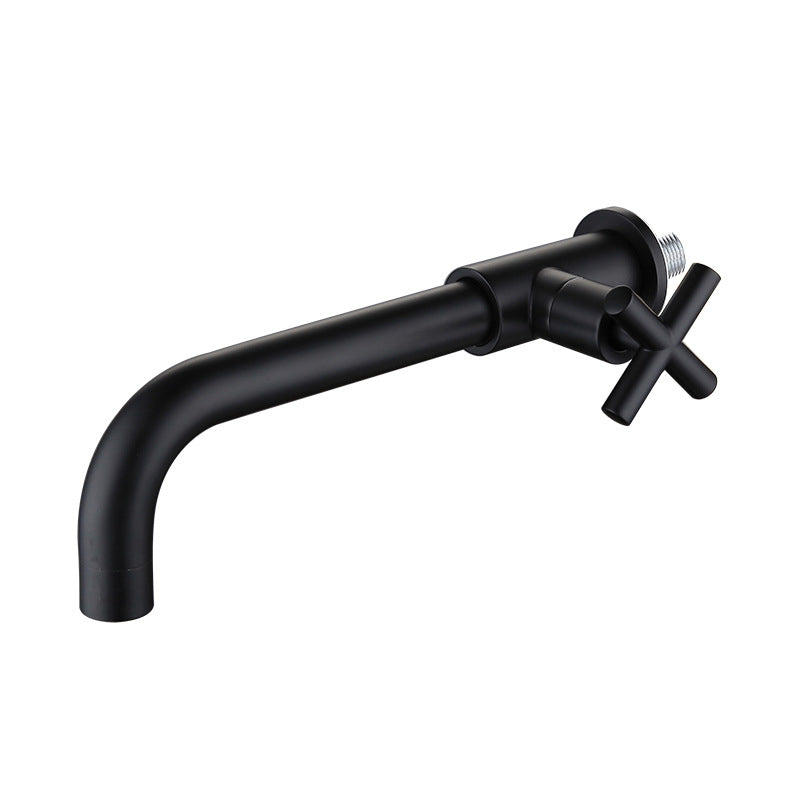 Wall Mounted Faucet Single Cross Handle Sink Faucet for Bathroom Clearhalo 'Bathroom Remodel & Bathroom Fixtures' 'Bathroom Sink Faucets' 'Bathroom Sinks & Faucet Components' 'bathroom_sink_faucets' 'Casa' 'Home Improvement' 'home_improvement' 'home_improvement_bathroom_sink_faucets' 6713327