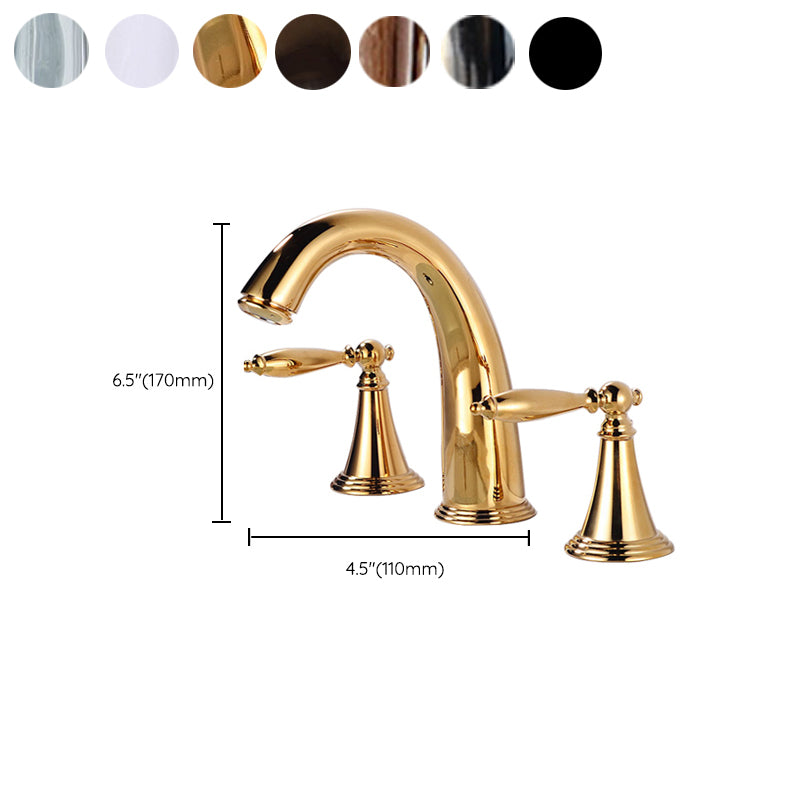Glam Style Faucet Widespread Sink Faucet with 2 Handles and 3 Holes Clearhalo 'Bathroom Remodel & Bathroom Fixtures' 'Bathroom Sink Faucets' 'Bathroom Sinks & Faucet Components' 'bathroom_sink_faucets' 'Home Improvement' 'home_improvement' 'home_improvement_bathroom_sink_faucets' 6713386