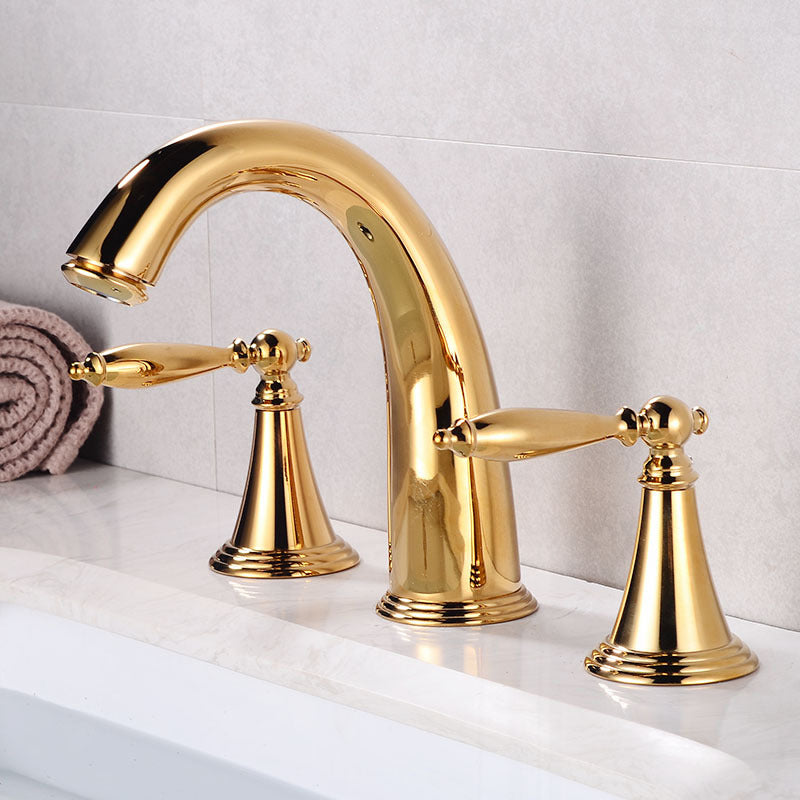 Widespread Bathroom Sink Faucet Double Handle Faucet with 3 Holes Clearhalo 'Bathroom Remodel & Bathroom Fixtures' 'Bathroom Sink Faucets' 'Bathroom Sinks & Faucet Components' 'bathroom_sink_faucets' 'Home Improvement' 'home_improvement' 'home_improvement_bathroom_sink_faucets' 6713388