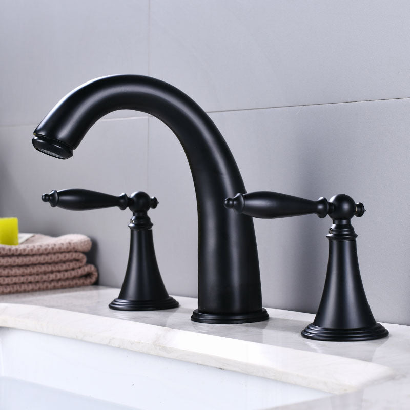 Widespread Bathroom Sink Faucet Double Handle Faucet with 3 Holes Clearhalo 'Bathroom Remodel & Bathroom Fixtures' 'Bathroom Sink Faucets' 'Bathroom Sinks & Faucet Components' 'bathroom_sink_faucets' 'Home Improvement' 'home_improvement' 'home_improvement_bathroom_sink_faucets' 6713401