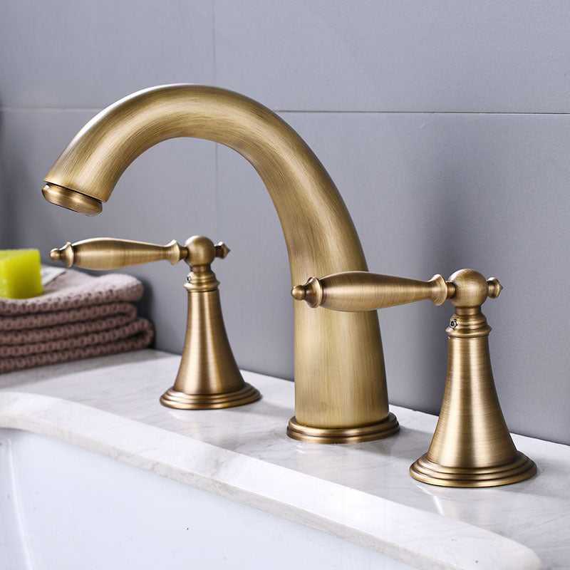 Widespread Bathroom Sink Faucet Double Handle Faucet with 3 Holes Clearhalo 'Bathroom Remodel & Bathroom Fixtures' 'Bathroom Sink Faucets' 'Bathroom Sinks & Faucet Components' 'bathroom_sink_faucets' 'Home Improvement' 'home_improvement' 'home_improvement_bathroom_sink_faucets' 6713405