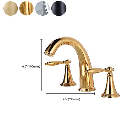 Widespread Bathroom Sink Faucet Double Handle Faucet with 3 Holes Clearhalo 'Bathroom Remodel & Bathroom Fixtures' 'Bathroom Sink Faucets' 'Bathroom Sinks & Faucet Components' 'bathroom_sink_faucets' 'Home Improvement' 'home_improvement' 'home_improvement_bathroom_sink_faucets' 6713410